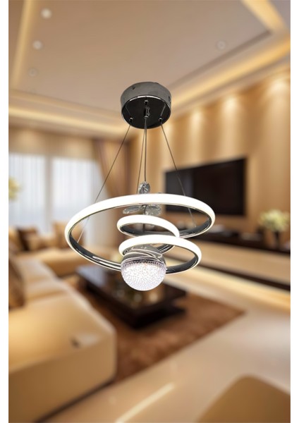 Modern Toplu Space Model 3 Renk (Beyaz & Sarı & Günışığı) Lüks LED Avize