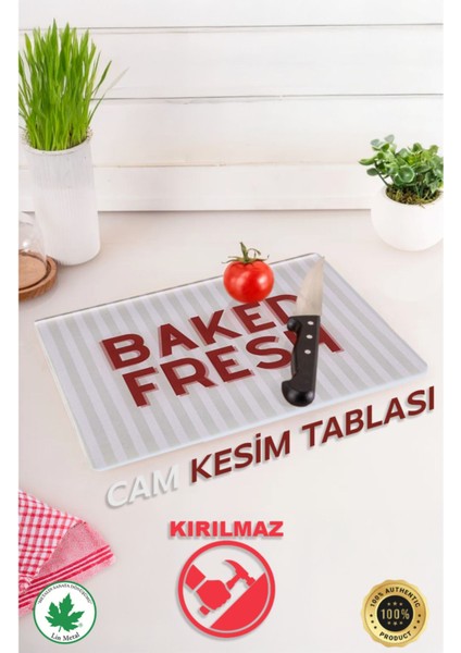 Temperli Cam Kesim Tahtası 25*35 Siyah My Kitchen – Çizilmez, Isıya Dayanıklı, Kırılmaz, Kaymaz Bak