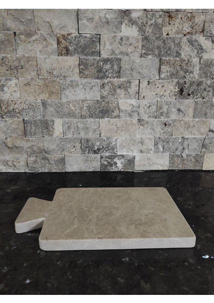 Mermer Bej Kesme Tahtası & Sunum Tabağı