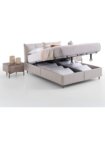 Varena Başlıklı Baza 2'li Set - Açık Gri