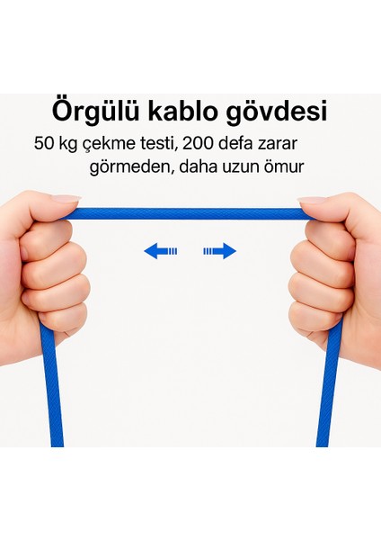 Naylon Örgülü 90 Derece 1 Metre 2.1A Micro Hızlı Şarj Kablosu W05 fiyatları