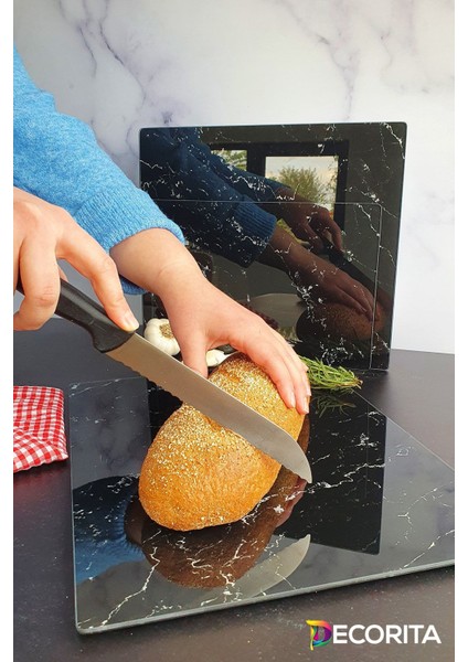 3'lü Takım Siyah Mermer Görünümlü | Cam Kesme Tahtası - Cam Kesme Tablası indirimleri