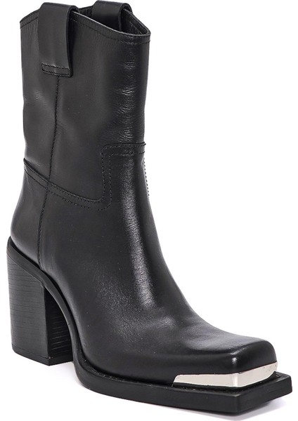 Kymell Siyah Hakiki Deri Kadın Topuklu Bot fiyatları