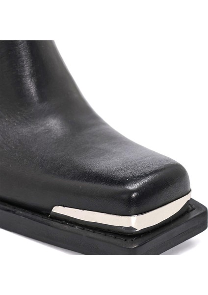 Kymell Siyah Hakiki Deri Kadın Topuklu Bot modelleri