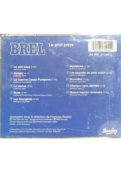 (Plak Değildir CD Dir) CD Brel Le Plat Pays CD fiyatları