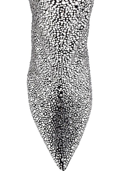 Best Siyah/gümüş Tekstil Kadın Topuklu Bot modelleri