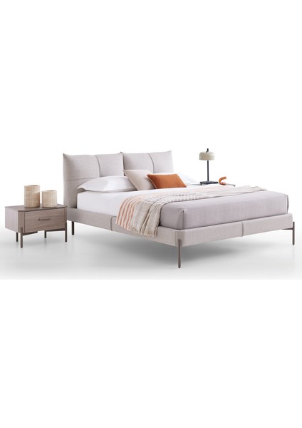 Varena Başlıklı Karyola 2'li Set - Açık Gri