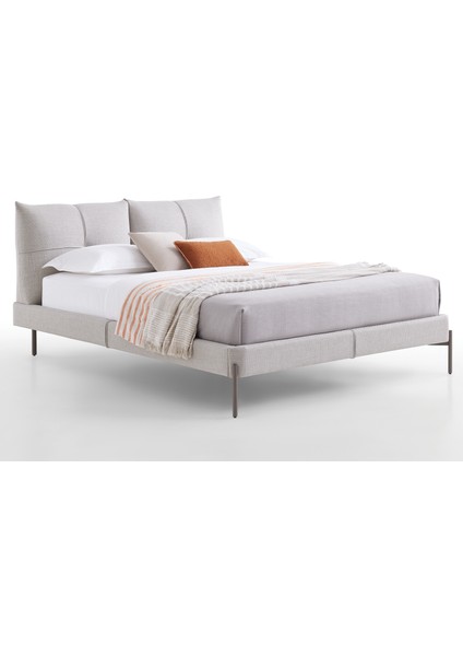 Varena Başlıklı Karyola 2'li Set - Açık Gri