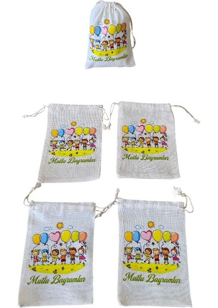 Renklisüs Bayrama (5 Adet )Özel Harçlık Kesesi 10X15