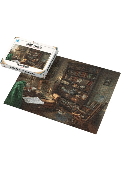 1000 Parça Puzzle Vintage Oturma Odası