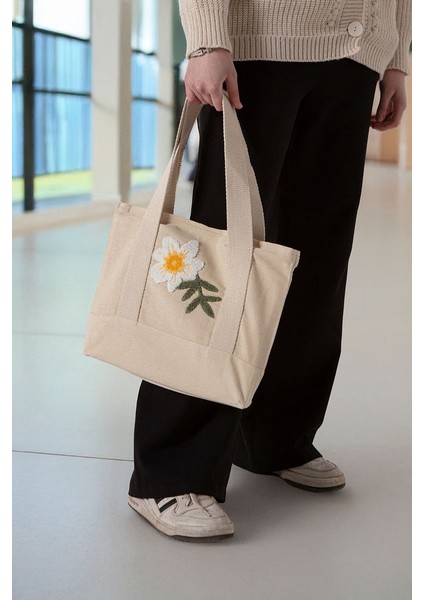 Desenli Bez Keten Omuz Çantası, Plaj Çantası, Işlemeli El ve Kol Çantası %100 Pamuk 36X29 cm modelleri