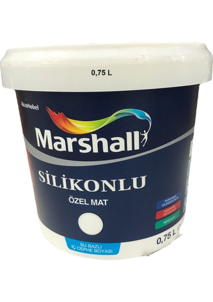 Silikonlu Özel Mat İç Cephe Duvar Boyası Beyaz 0,75 Lt