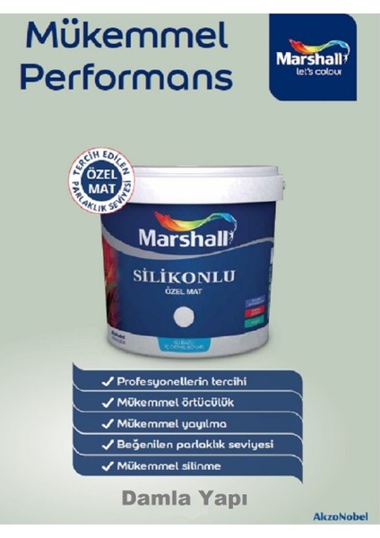 Silikonlu Özel Mat İç Cephe Duvar Boyası Beyaz 0,75 Lt