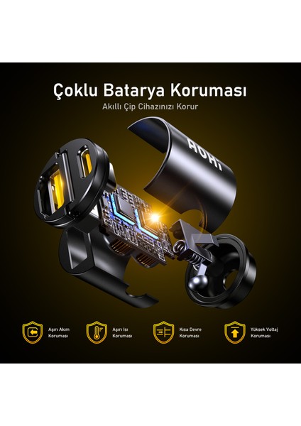Superauto Araç Içi Şarjı, 2 Portlu Pd 65W Type-C ve Usb-A Girişli, Hızlı Şarj Çakmaklık Adaptörü, Siyah fırsatları