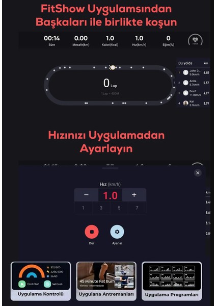 Bluetoothlu , Uygulamadan Ayarlanabilir Uzaktan Kumandalı Yürüme ve Koşu Bandı