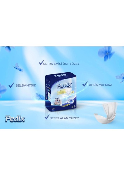 Anatomik Hasta Bezi Büyük Boy (L) 40 Adet (Belbantsız) + Yanında Islak Mendil modelleri