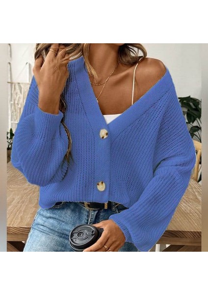 Munn Collection Düğme Detay Triko Bluz
