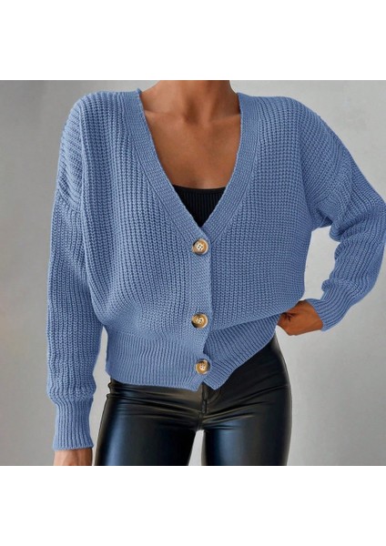 Munn Collection Düğme Detay Triko Bluz