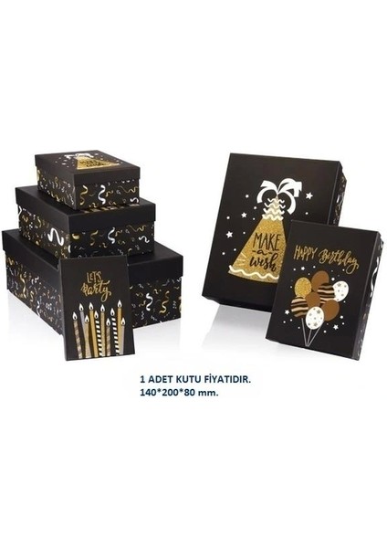 Hiba Dikdörtgen Hediye Kutusu BX2806 B No:2 140X200X80 mm - Tekli