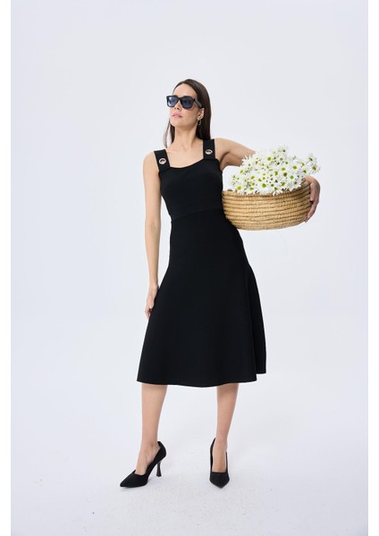 Madison Kadın Yazlık Rayon Triko Elbise - Siyah fiyatları