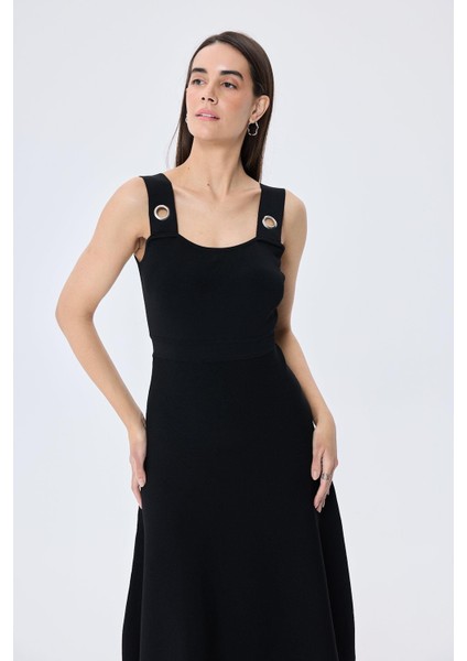 Madison Kadın Yazlık Rayon Triko Elbise - Siyah modelleri