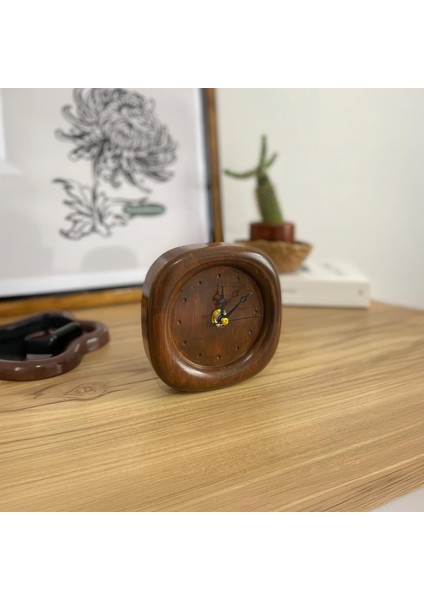 DMS01007 - Ceviz Rengi Dekoratif Masa Saati