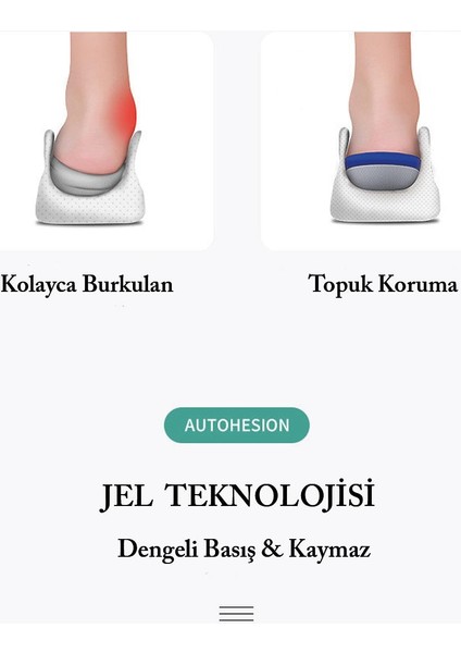 GC19 | Şok Emici Yumuşak Jel, Topuk Desteği, Rahat, Konfor Topuk ve Bilek Ağrıları İçin Topuk Pedi