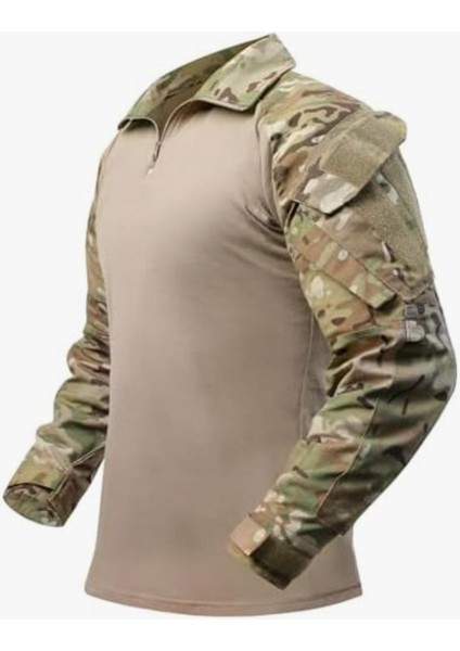 G3 Combat Tişörtü, Askeri Kamuflaj Kazak, Taktik Askeri Saldırı Kıyafeti, Kamuflajlı Uzun Kollu Taktik Kazak, Paintball Kazak Askeri, Balıkçılık / Ordu Için Fermuarlı Kazak