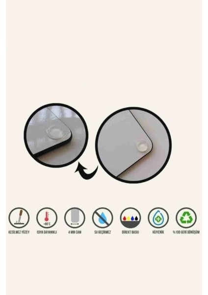 20X30 cm Düz Siyah Desenli Cam Kesim Tablası modelleri