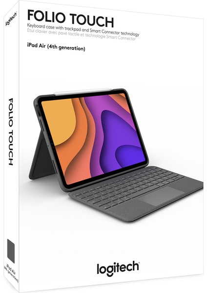 Slim Folio Touch iPad Air 11 inç (M2 ve M3) iPad Air 4. ve 5. Nesil ile Uyumlu Türkçe Klavyeli Kılıf - Koyu Gri