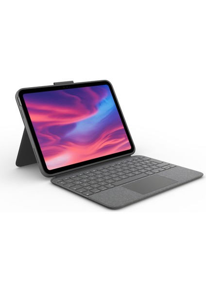 Combo Touch 10.9" iPad 10. Nesil ile Uyumlu Çok Yönlü Türkçe Klavyeli Kılıf - Gri