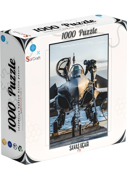 1000 Parça Puzzle Savaş Uçağı F16
