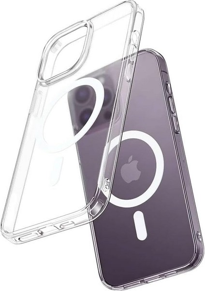 iphone 15 için Kılıf Kamera Korumalı Magsafe Wireless Şarj Özellikli Şeffaf Kılıf