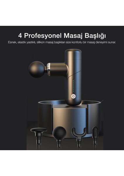 Yüksek Kaliteli Fırçasız Motorlu Mini Masaj Tabancası - Siyah