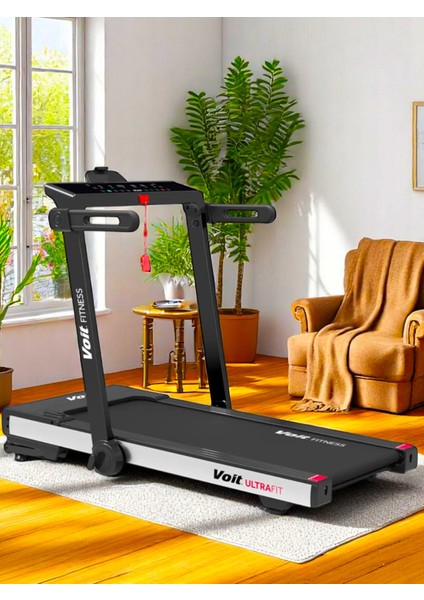 Ultrafit Otomatik Eğimli Kurulum Gerektirmeyen Katlanabilen Uygulama Destekli Koşu Bandı 120KG Kapasiteli
