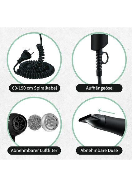 Black Mambo Saç Kurutma Makinesi İyon Teknolojisi GERMAN DESIGN AWARD WINNER
