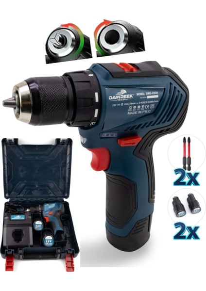 12V Kömürsüz Vidalama Matkap