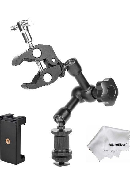 7" Inç Magic Arm Sihirli Kol + Super Crab Clamp Kelepçe + Telefon Tutucu modelleri