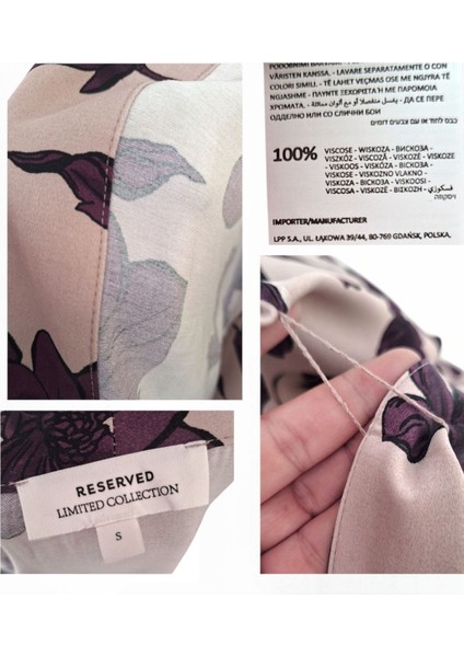 Viskon Kimono / Tunik / Ceket Pantolon Bol Kalıp Mor Çiçekli Pudra Kuşaklı Alt Üst Takım