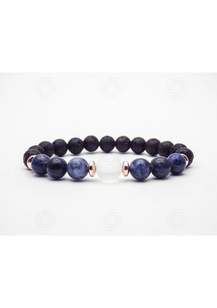 Meditasyon Bilekliği | Lapis Lazuli - Ay - Lav Doğal Taşlı | Iç Huzuru Bul | Sertifikalı