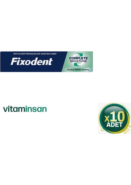 Complete Ekstra Ferah Diş Protezi Yapıştırıcı Krem 47 gr 10 Adet