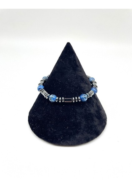 Gökyüzünün Bilgeliği: Lapis Lazuli & Hematit Doğal Taş Bileklik