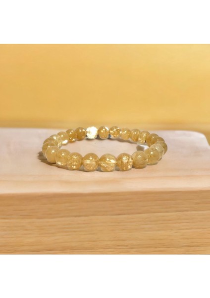 Bolluk ve Bereketin Anahtarı: Sitrin Doğal Taş Bileklik - Sertifikalı > Handcrafted