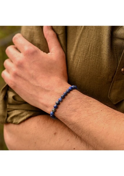 Tacikistan Lapis Lazuli Zihin Duygusal Dengenin Yeniden Kazanılması: Unisex Doğal Taş Bileklik