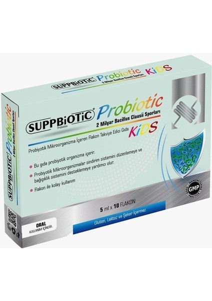 Kids Çocuklar Için Probiyotik Mikroorganizma Içeren 5 ml x 10 Flakon