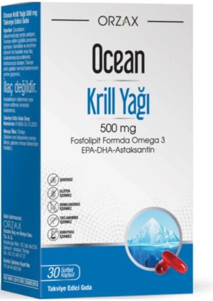 Ocean Krill Oil 500 mg 30 Kapsül