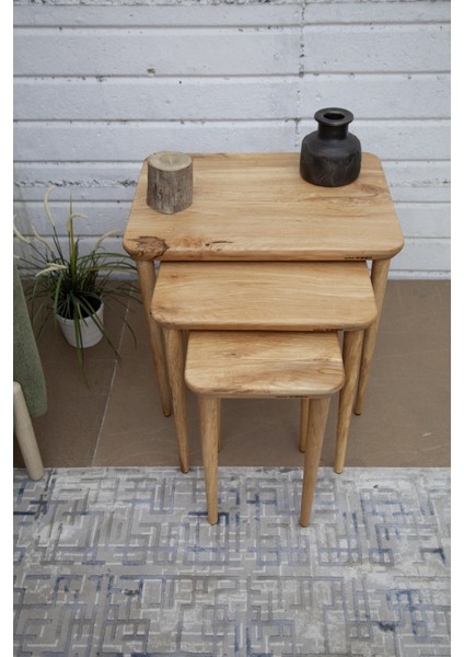 Kızılağaç Yuvarlak 3 Lü Sehpa Takımı -Y06 fiyatları