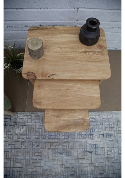 Kızılağaç Yuvarlak 3 Lü Sehpa Takımı -Y06 modelleri