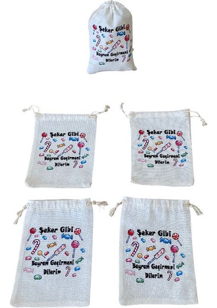 Renklisüs Bayrama (5 Adet )Özel Harçlık Kesesi 10X15