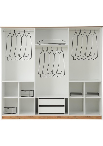 Ural 6 Kapaklı %100 Mdf Gardırop fiyatları